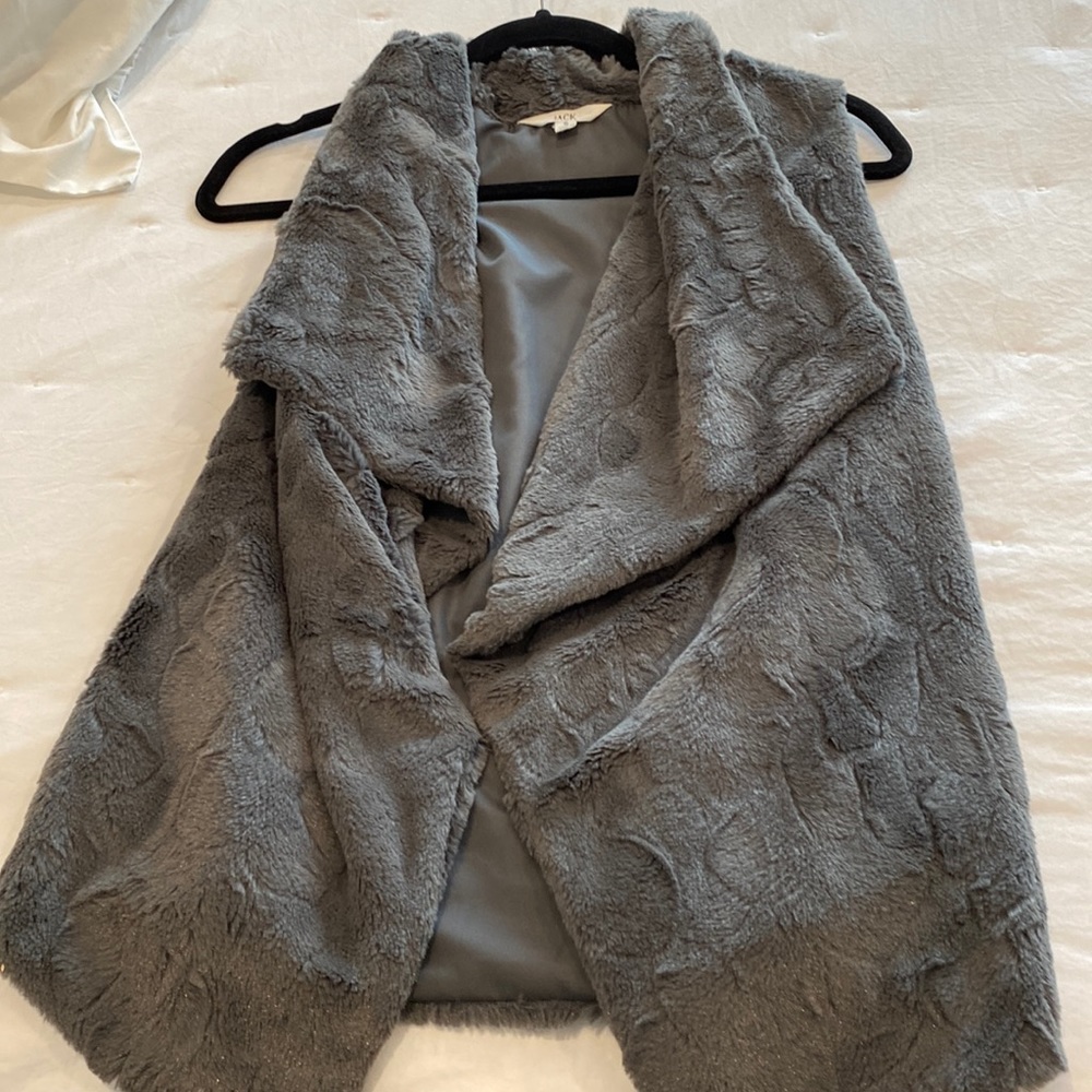 Gray fur open vest ! Never been worn